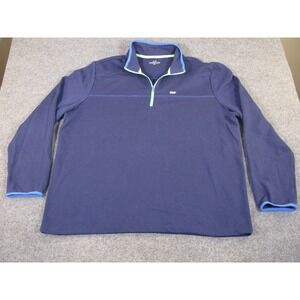 Vineyard Vines Mens XXL Blue Quarter Zip Pullover Whale Logo Sweatshirt #2275